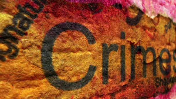 Krimitext mit Grunge-Hintergrund - Filmmaterial, Video