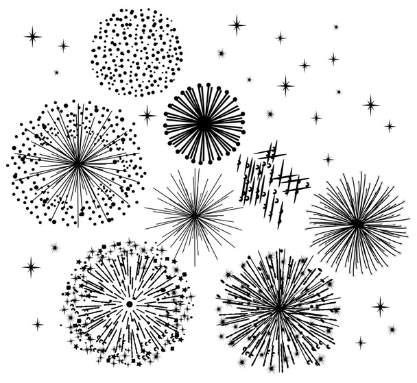Black fireworks - Vector, Image
