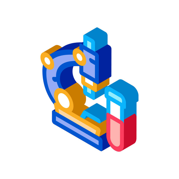 blood tests under microscope isometric icon vector illustration - Vector, Image