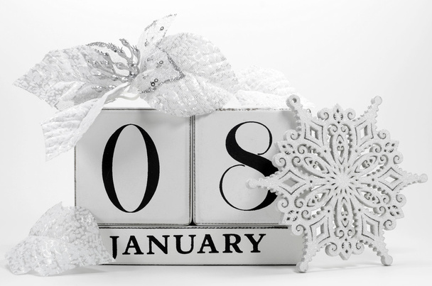 Save the date vintage shabby chic calendar for January 8 - 写真・画像