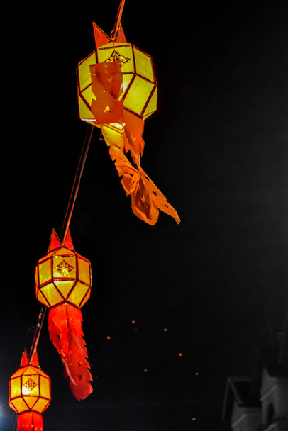 paper lanterns on a street in Thailand - Photo, Image