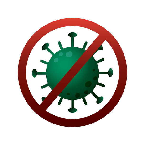 stop covid19 virus particle degradient style - Vetor, Imagem