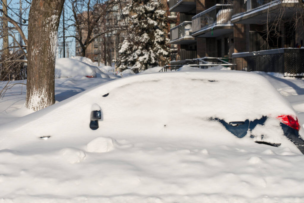 Zimní bouře auto zaparkované  - Fotografie, Obrázek