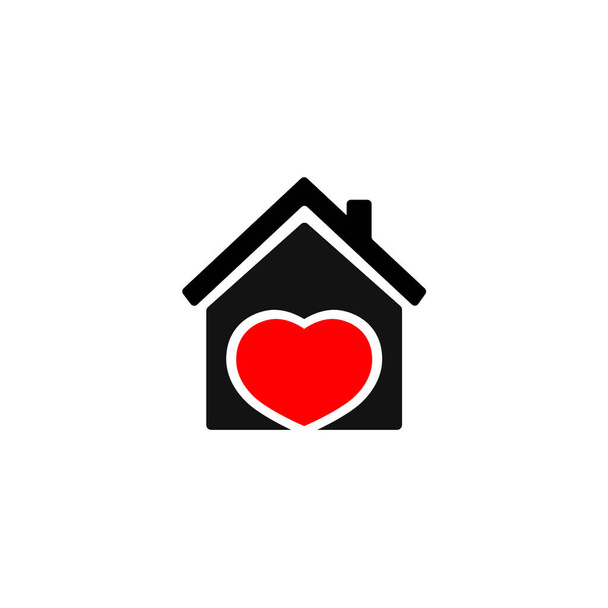 Casa del amor icono, plantilla de diseño gráfico, quedarse en casa, vector de ilustración
 - Vector, imagen