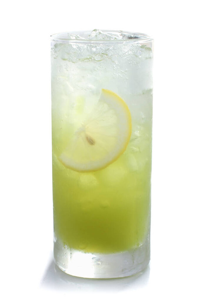 the lemon ice soda on white background - Φωτογραφία, εικόνα