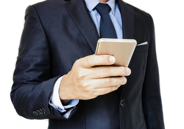 the businessman using a smartphone - Zdjęcie, obraz