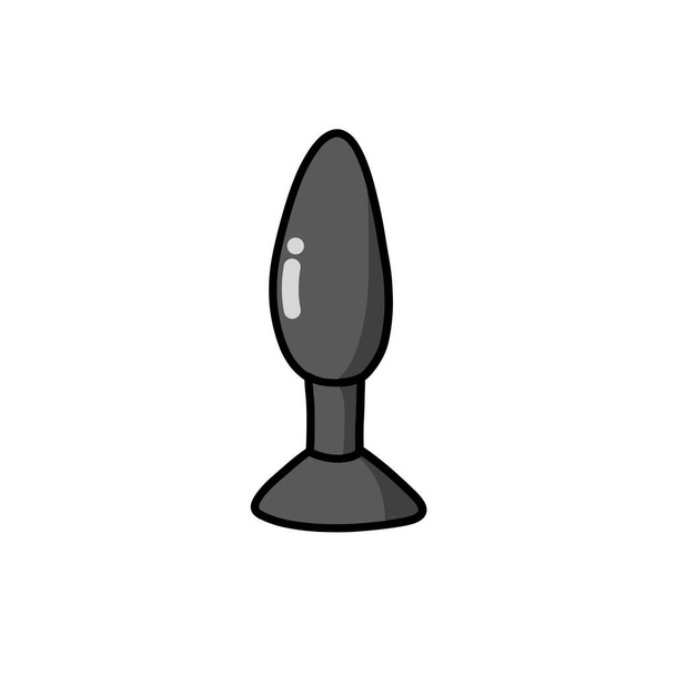 anal plug juguete sexual garabato icono, vector de color ilustración
 - Vector, imagen
