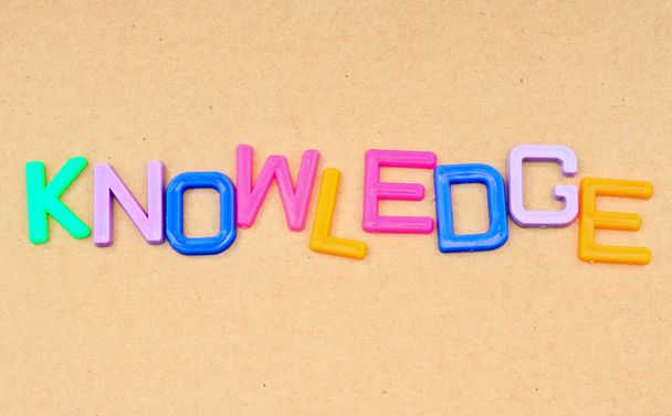Wissen in Spielzeugbuchstaben - Foto, Bild