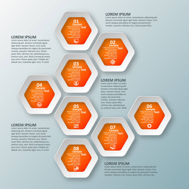 vector abstract 3d paper infographic elements.Hexagon infographics.Honeycomb design - Vector, afbeelding