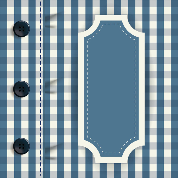 Checkered shirt background with frame of fathers day vector design - Vector, Image