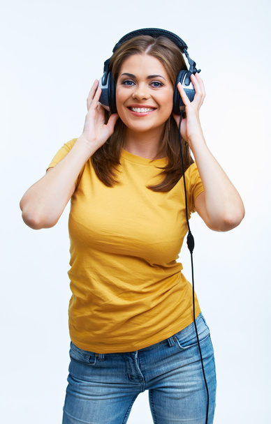 Woman with headphones - Foto, Imagem