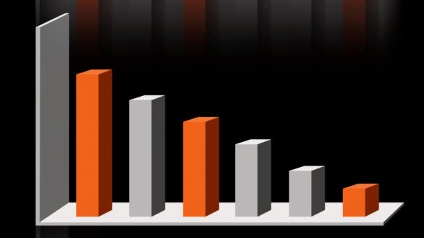 4k 3D animation of 2D vector bar graph chart showing data visualization and inf - Footage, Video