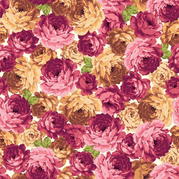 Seamless vector pattern of a rose elegant beautifully,I designed a rose,This painting continues repeatedly seamlessly, - Vektör, Görsel