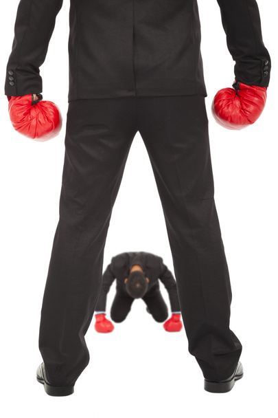 Empresario renunciar a la competencia con guantes de boxeo
 - Foto, imagen