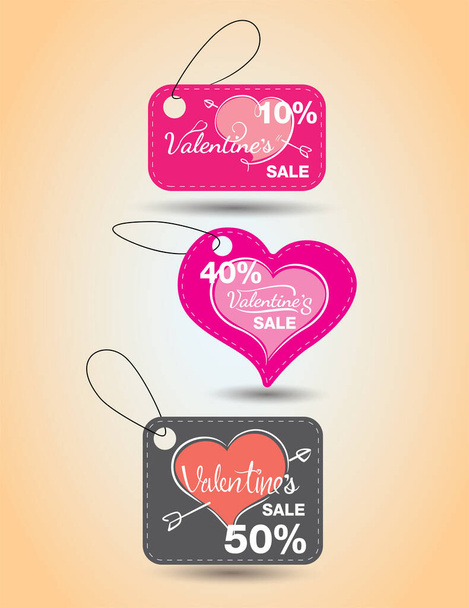 heart coupon design.sale icon.shopping.valentine. - Vetor, Imagem