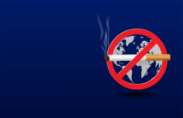 World map vector Illustration of concept no smoken day world, 31 May.No Tobacco Day. - Вектор, зображення