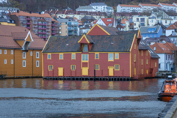 Вид города Берген в Норвегии - Фото, изображение