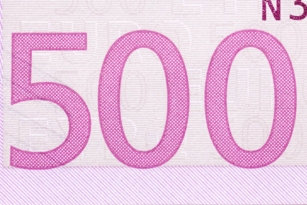 Número fotográfico en quinientos billetes en euros
. - Foto, Imagen