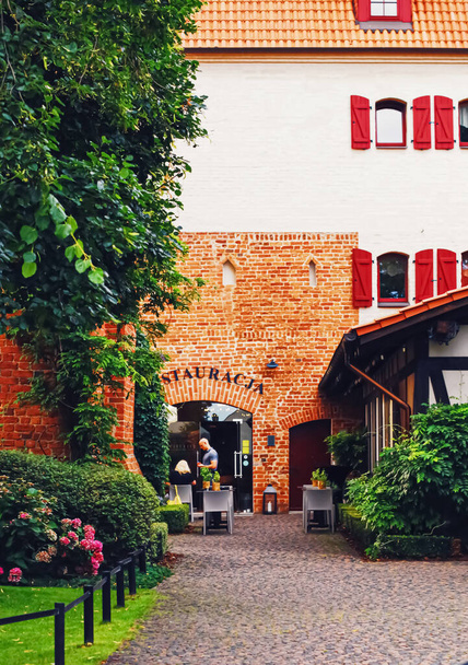 Restaurant in the Old Town in Torun, Poland - 写真・画像