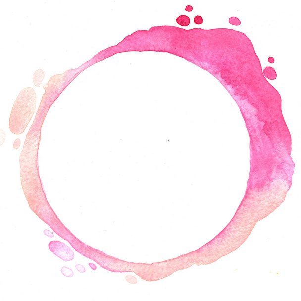 Αφηρημένη ακουαρέλα χέρι ζωγραφική πανό εξωτερικό του σχήματος κύκλο για διακόσμηση έργο τέχνης. - Φωτογραφία, εικόνα