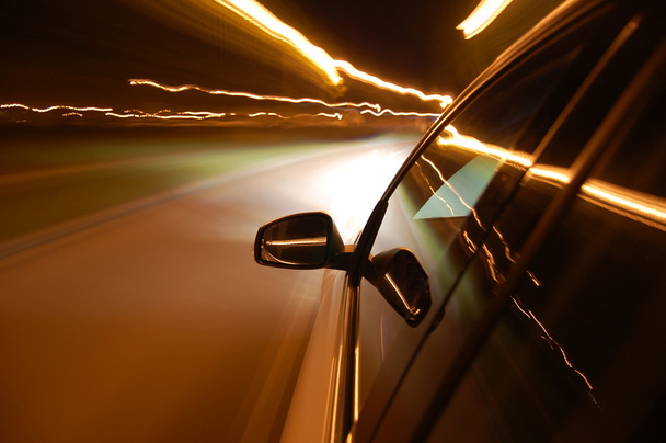 Night drive with car in motion - Photo, Image