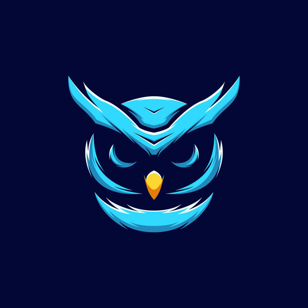 nocturnal owl head mascot illustration - ベクター画像