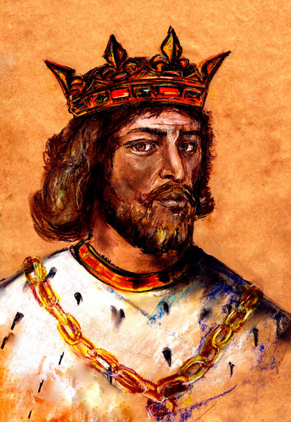 Seria królów Francji. Filip VI de Valois - król Francji, założyciel dynastii Walezjuszy na tronie francuskim. - Zdjęcie, obraz