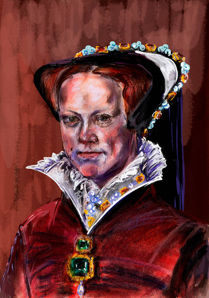 Uma série de reis da Inglaterra. Maria I Tudor é a primeira rainha da Inglaterra, a filha mais velha de Henrique VIII de seu casamento com Catarina de Aragão. Também conhecida como Maria Sangrenta, Maria, a Católica
. - Foto, Imagem