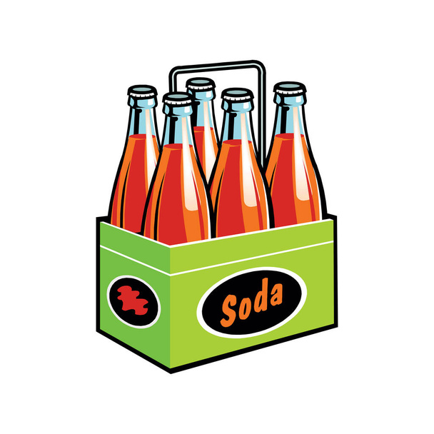 Set of bottles with orange liquid isolated on a white - Vector, Image