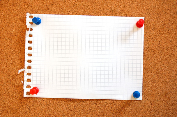 Empty sheet paper with push pin - Фото, изображение