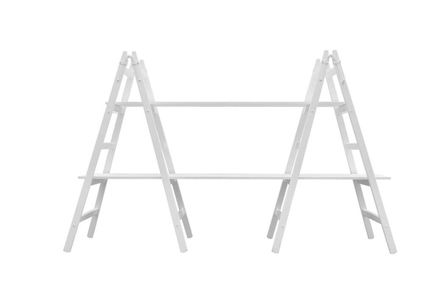 White ladders shelf isolated on white background with clipping path - Photo, Image