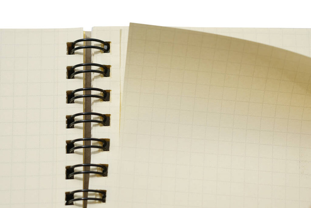 Detailní záběr zápisníku s prázdnou prázdnou stránkou - Fotografie, Obrázek