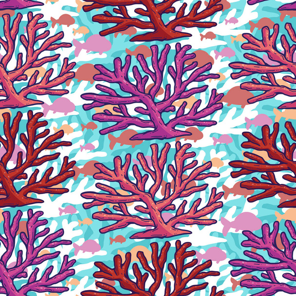 Beautiful Coral Seamless Surface Pattern Design - 写真・画像
