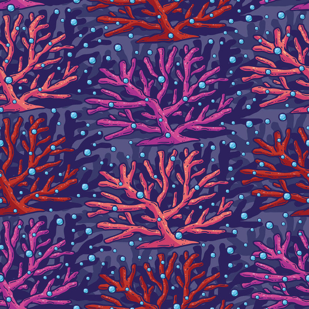 Beautiful Coral Seamless Surface Pattern Design - Foto, afbeelding