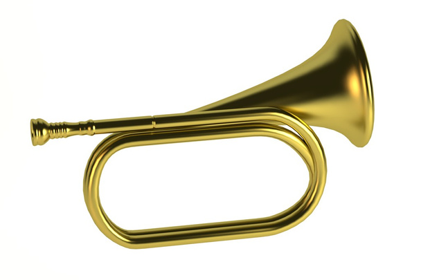 Realistinen 3d tehdä messinki trumpetti
 - Valokuva, kuva
