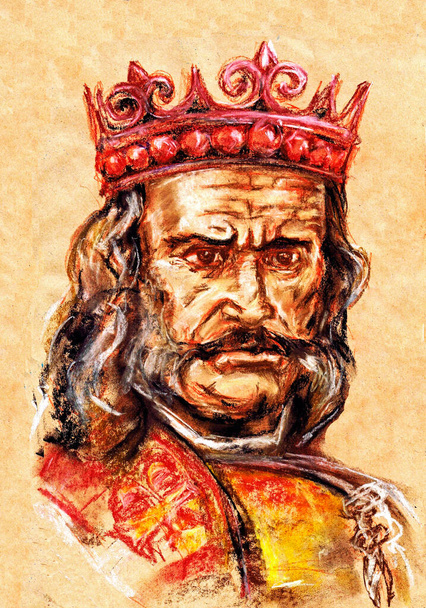 Joukko Puolan kuninkaita. Krak (tunnetaan myös nimellä Krakus tai Gracchus) - legendaarinen Puolan prinssi, perustaja Krakova - Valokuva, kuva