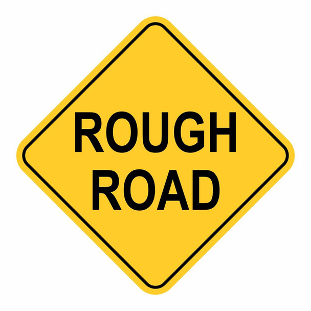 Rough Road Warning Sign - Vector, Image