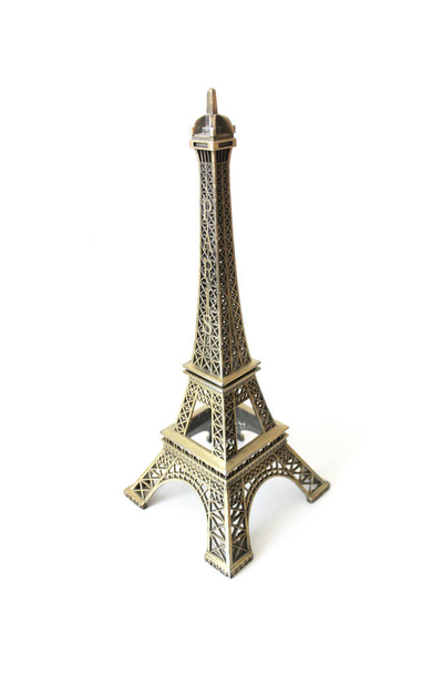 Eiffel tower statuette on a white background - Photo, Image