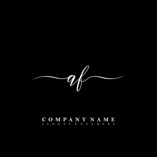 Initial letter AF beauty handwriting logo vector - Vector, Image