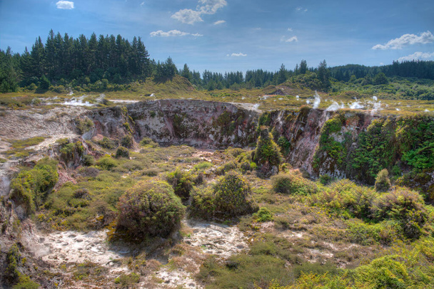 Craters of the moon - a geothermal landscape at New Zealand - 写真・画像