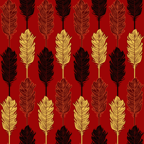 Feather vector seamless pattern. - Vecteur, image