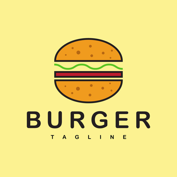 Vector illustration design of the burger logo icon concept - Vector, Image