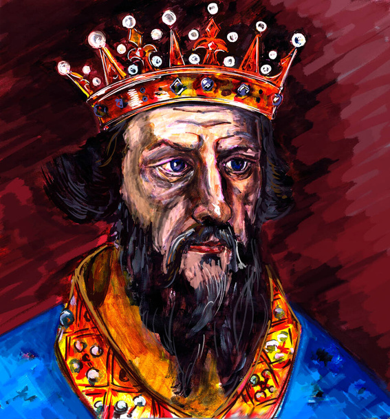 Seria królów Anglii. Henryk I, Bocklerc, jest czwartym synem Wilhelma Zdobywcy, pierwszego władcy Anglii z dynastii Normanów. Król Anglii i książę Normandii. - Zdjęcie, obraz