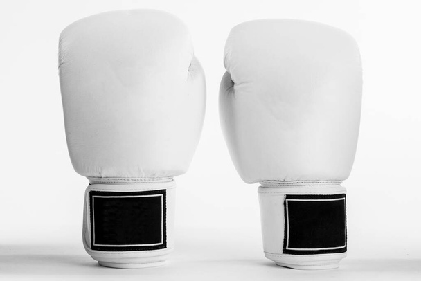 The white boxing gloves isolated on the white background - Фото, зображення