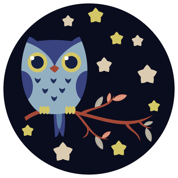 Cute owl vector illustration. - Vektör, Görsel