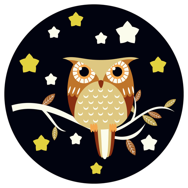 Cute owl vector illustration. - Vektör, Görsel