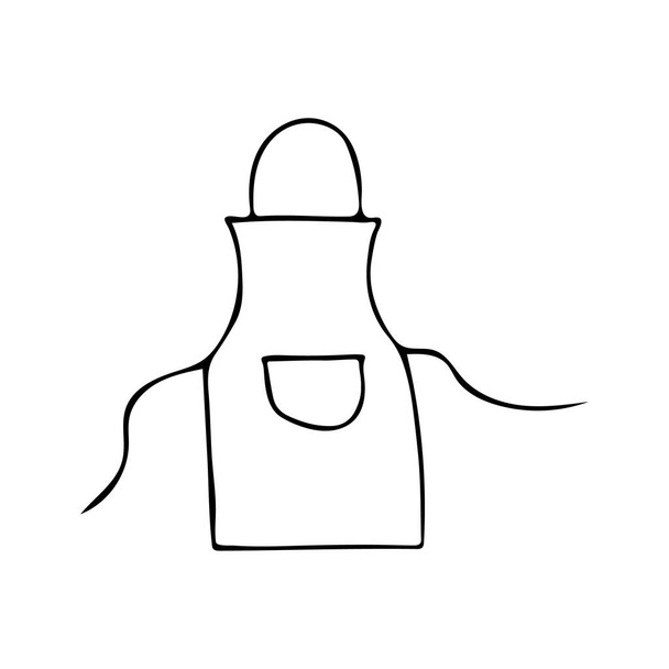 Delantal Doodle icono en el vector. Icono de delantal dibujado a mano en vector
 - Vector, Imagen