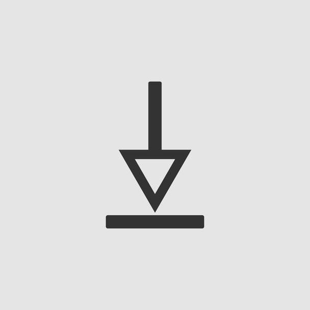 Down arrow icon flat. Black pictogram on grey background. Vector illustration symbol - Vector, Image