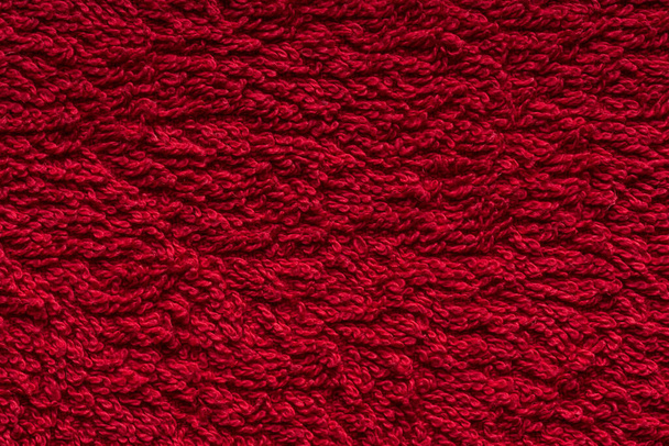 Крупный план текстуры красного котонного полотенца
 - Фото, изображение