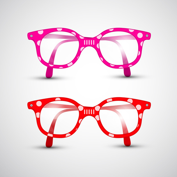 Abstract Vector Funny Red, Pink Glasses with Dots - Vector, Image